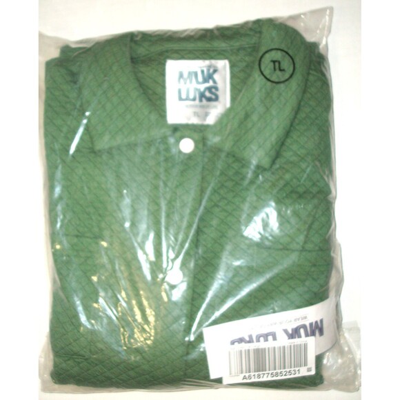 NWT New MUK LUKS Tall 3-Piece Quilted Shacket Lounge Set L Tall Sage Green Snaps - Picture 4 of 16